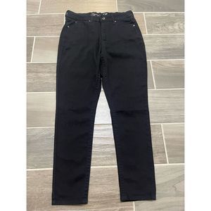 Seven7 tummyless high rise skinny denim jeans size 14 in black